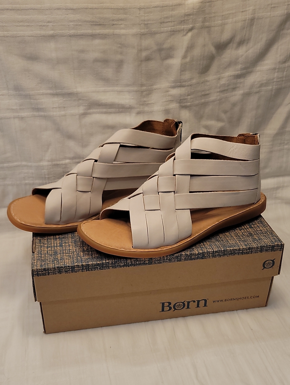Born Women's White Woven Gladiator Sandal